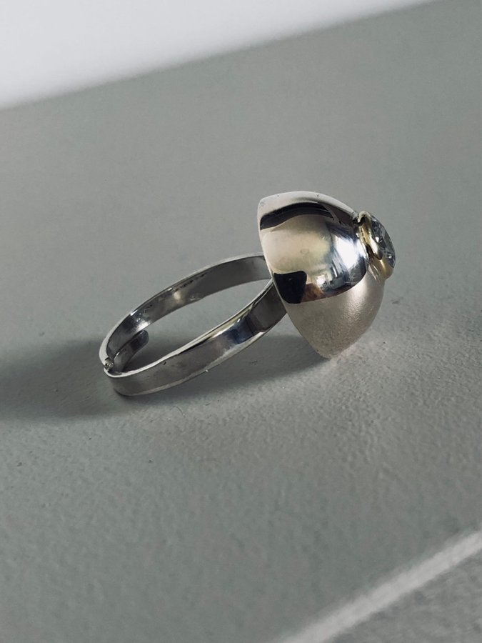 Reglerbar ringen silver 925 med bergkristall