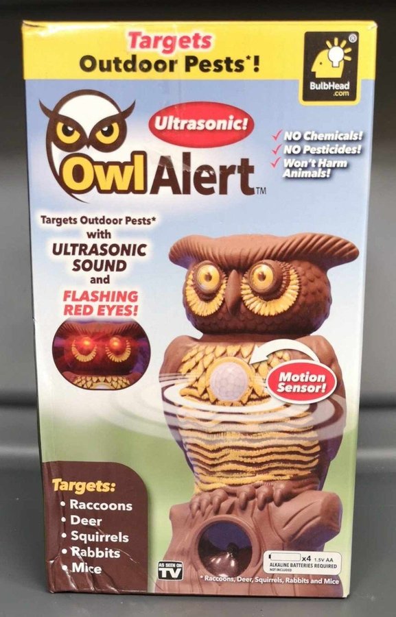 Ultrasonic Owl Alert - skadedjursskrämma för både inom- och utomhusbruk