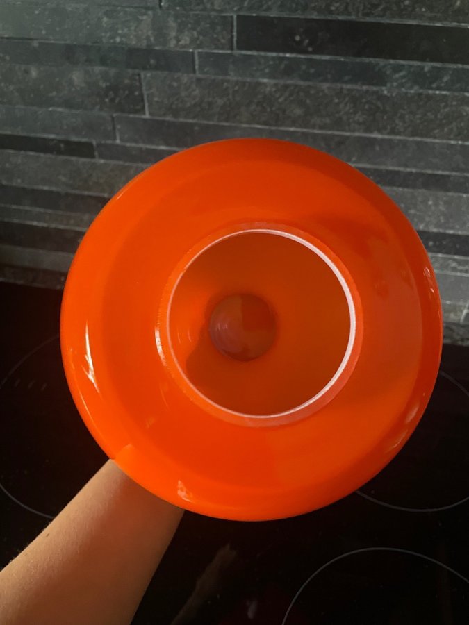 RETRO Orange KUPA D 17 cm GLASKUPA FOTOGENLAMPA TAKLAMPA LAMPA BORDSLAMPA
