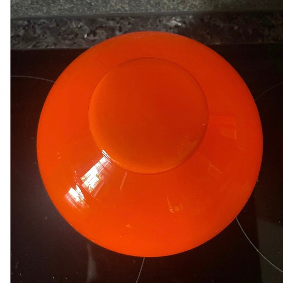 RETRO Orange KUPA D 17 cm GLASKUPA FOTOGENLAMPA TAKLAMPA LAMPA BORDSLAMPA