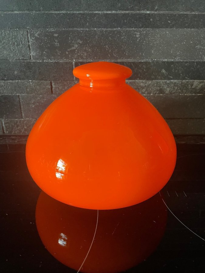 RETRO Orange KUPA D 17 cm GLASKUPA FOTOGENLAMPA TAKLAMPA LAMPA BORDSLAMPA