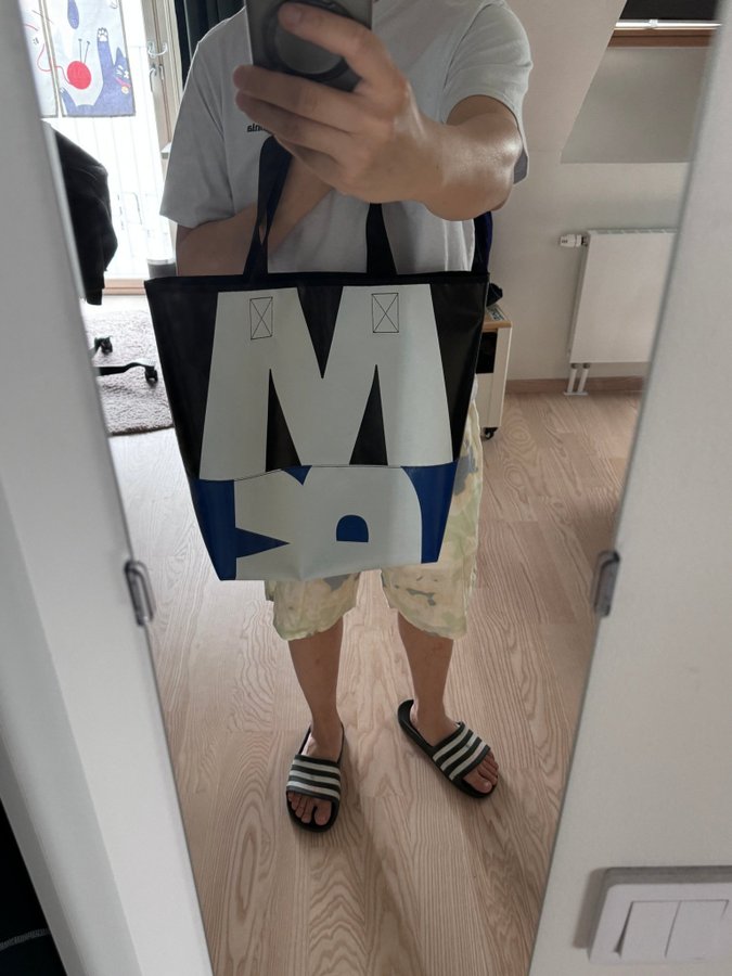 [Marni] Tote Bag Tribeca Unisex's Black/Royal/White