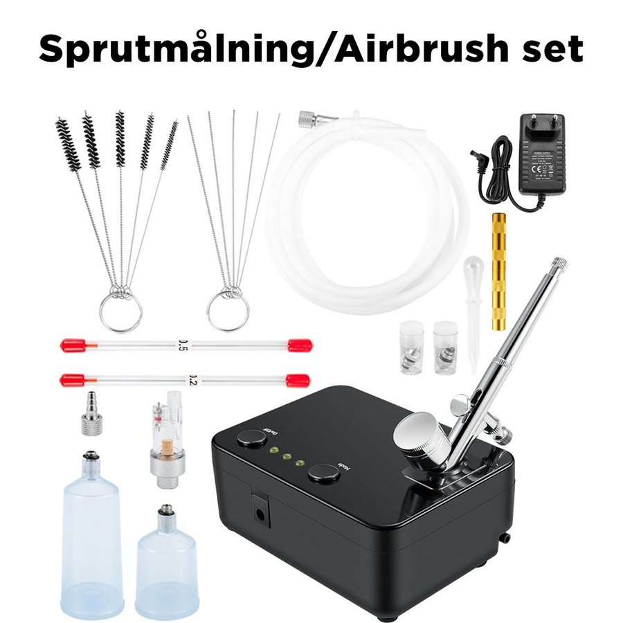 Professionellt Airbrush Set Sputmålningskit Airbrush med kompressor