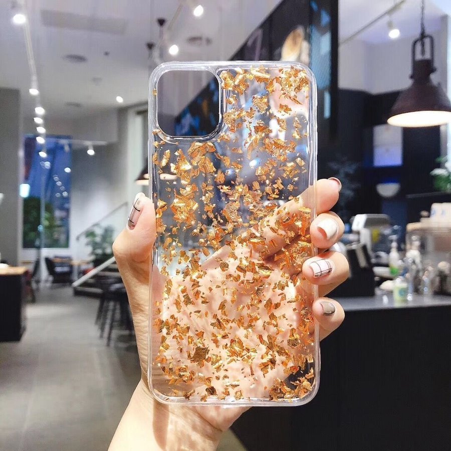 Luxury Glitter Star Beautiful Gold Liquid Clear Case For iPhone 12/12 Pro