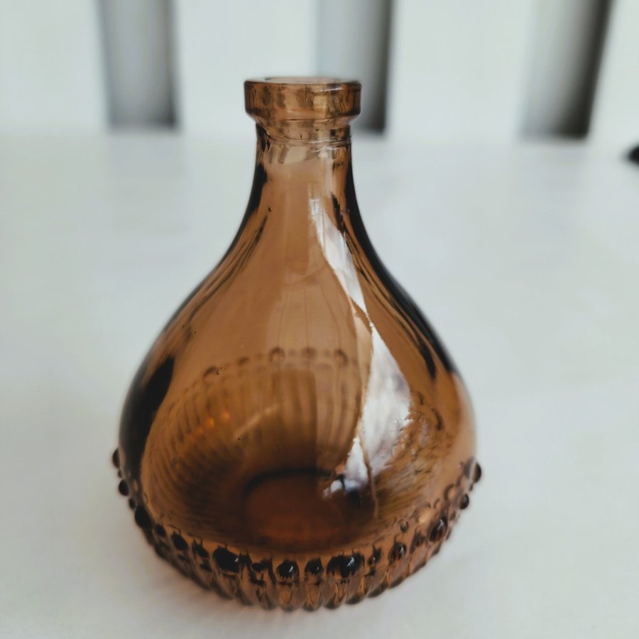 Small Brown Glass Bud Vase