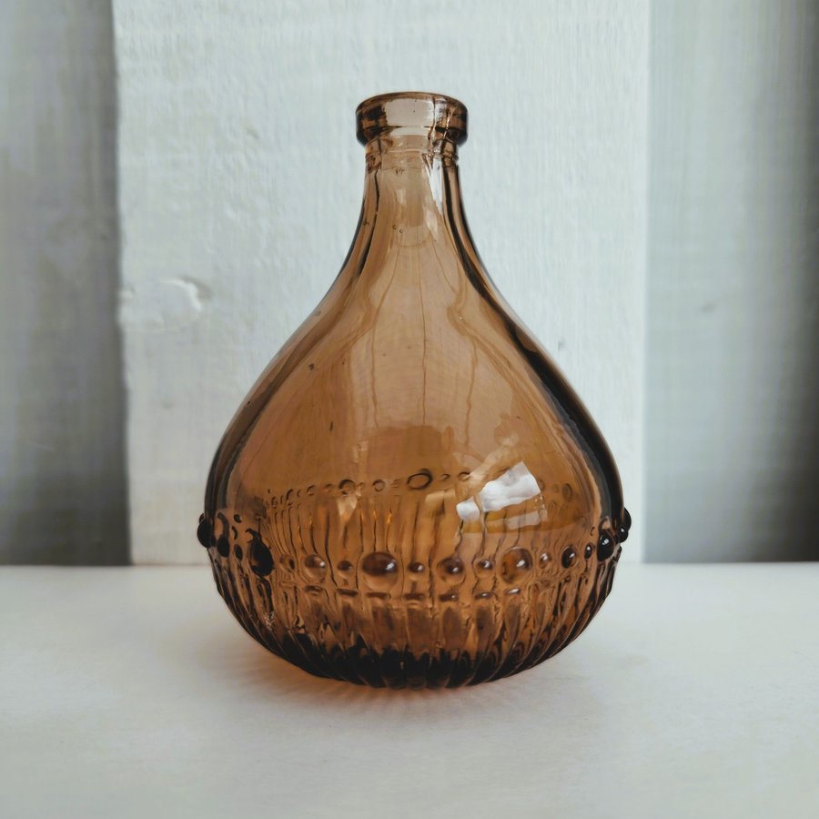 Small Brown Glass Bud Vase