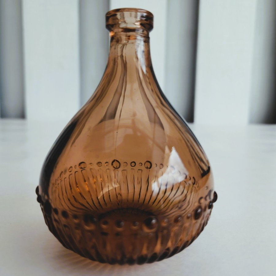 Small Brown Glass Bud Vase