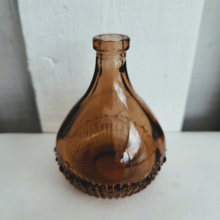 Small Brown Glass Bud Vase