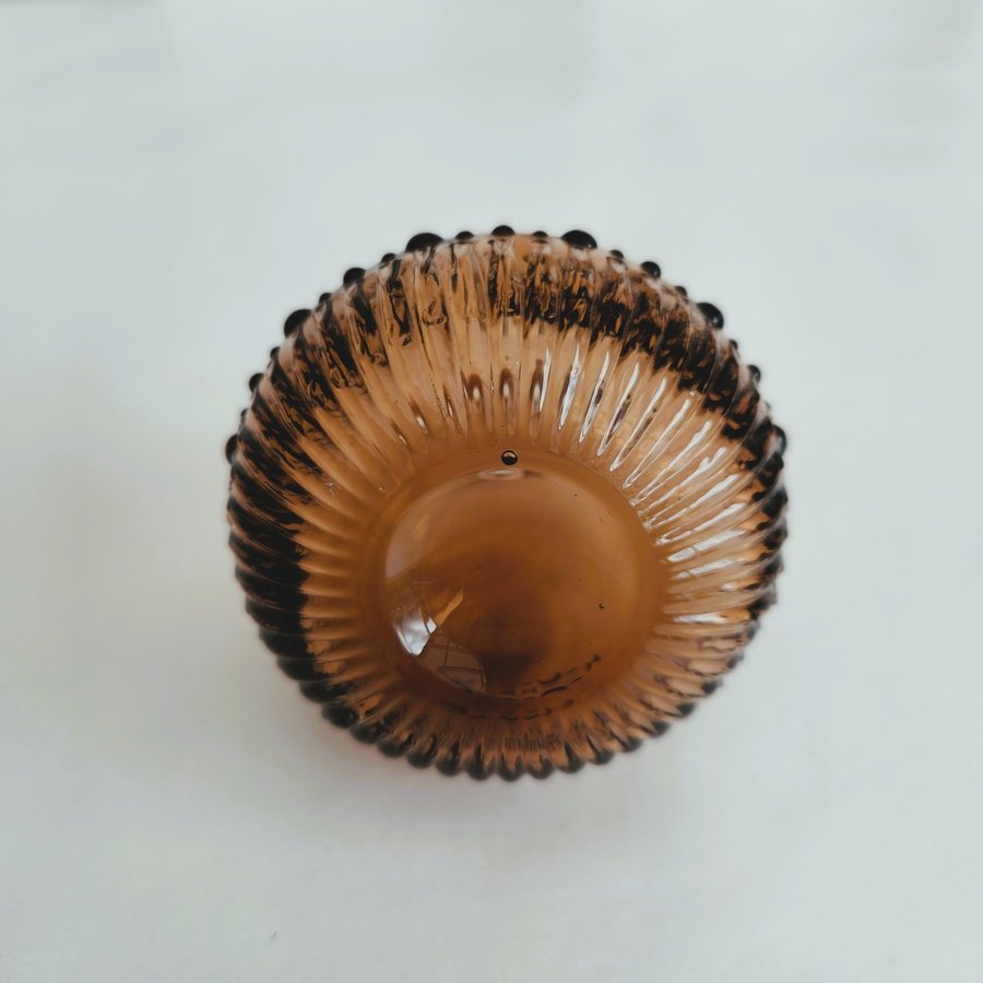 Small Brown Glass Bud Vase