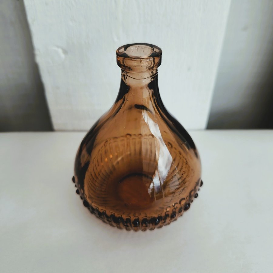 Small Brown Glass Bud Vase