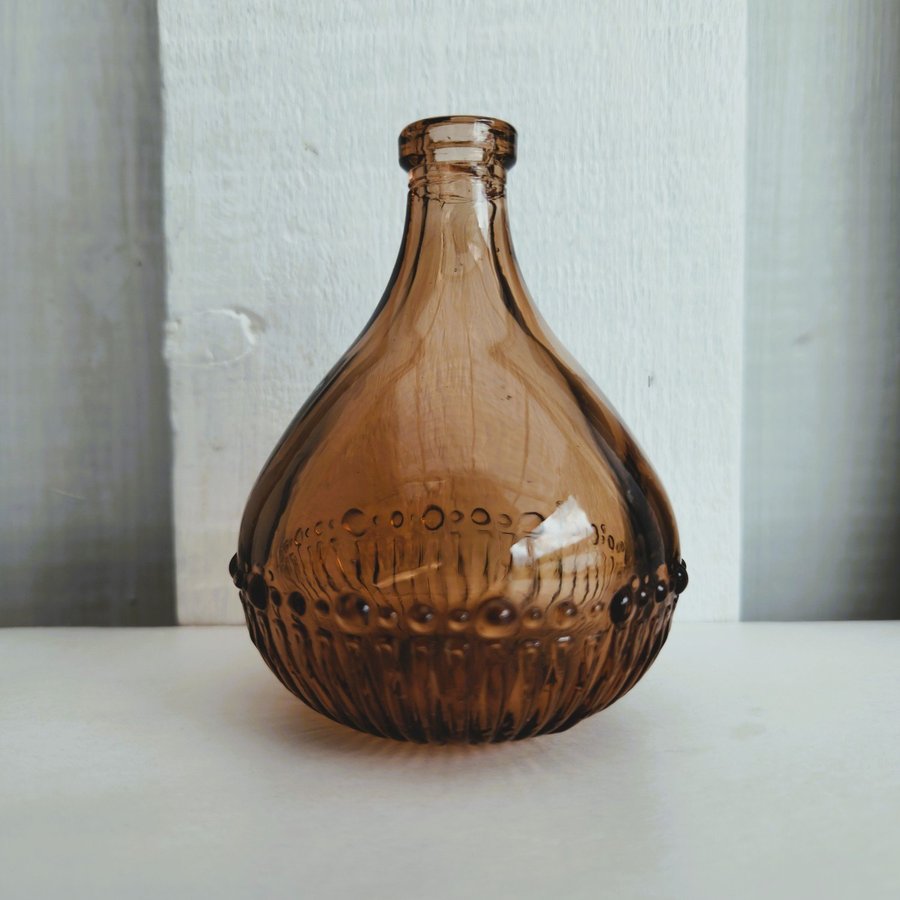 Small Brown Glass Bud Vase