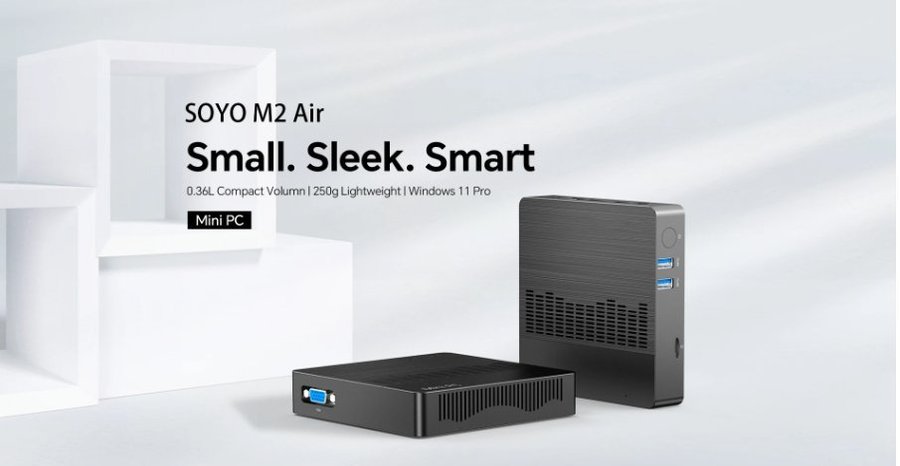 SOYO M2 Air Mini PC: Kraftfull 6 GB RAM 128 GB EMMC Intel N4000