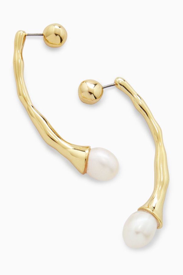 COS earrings - Fresh Water Pearl Gold Plated