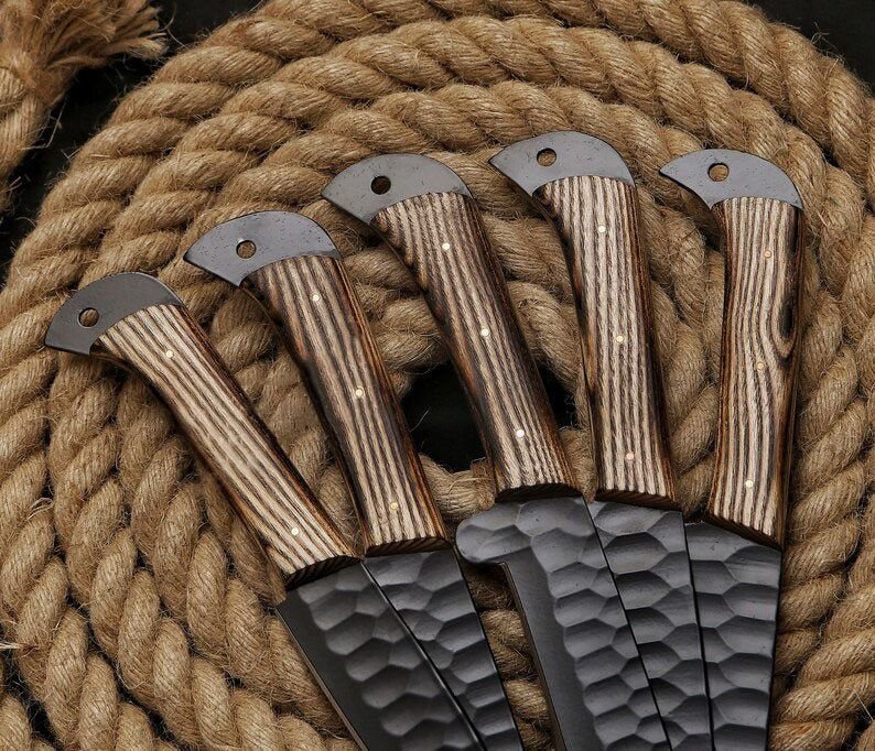 Hand Forged Steel Chef Set Handmade Kitchen knife Carbon Chef knives
