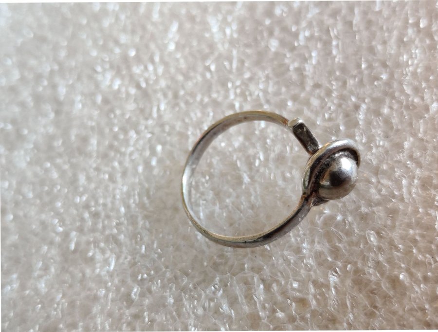 Liten udda unik vintage silver ring planet kula handgjord 165