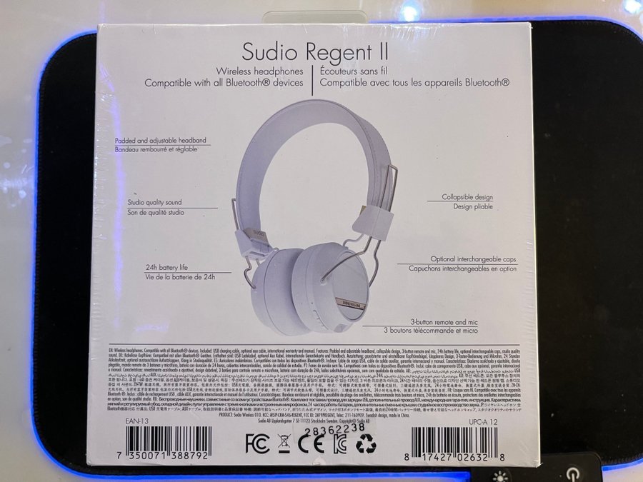 Sudio Regent 2 trådlösa on-ear hörlurar (vit)(Ordpris:896