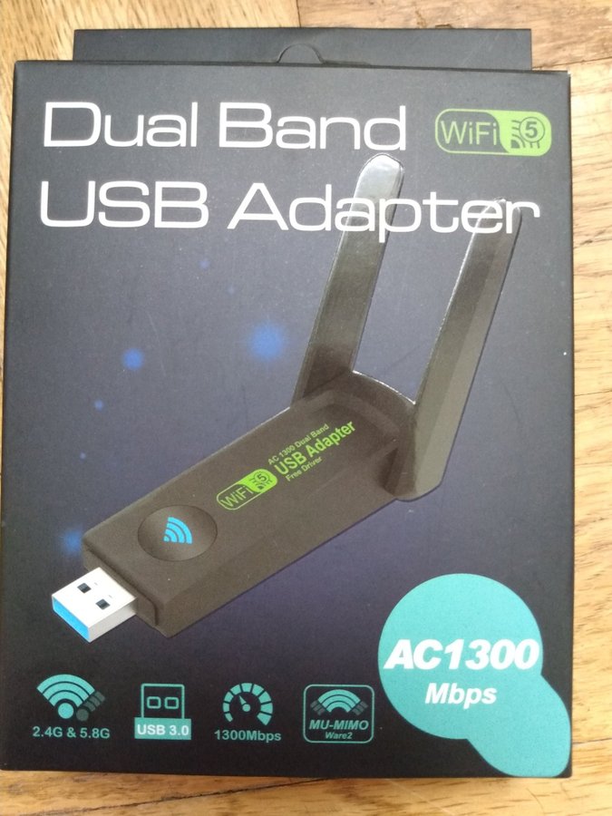 Dual band usb adapter wifi5 1300 mbps