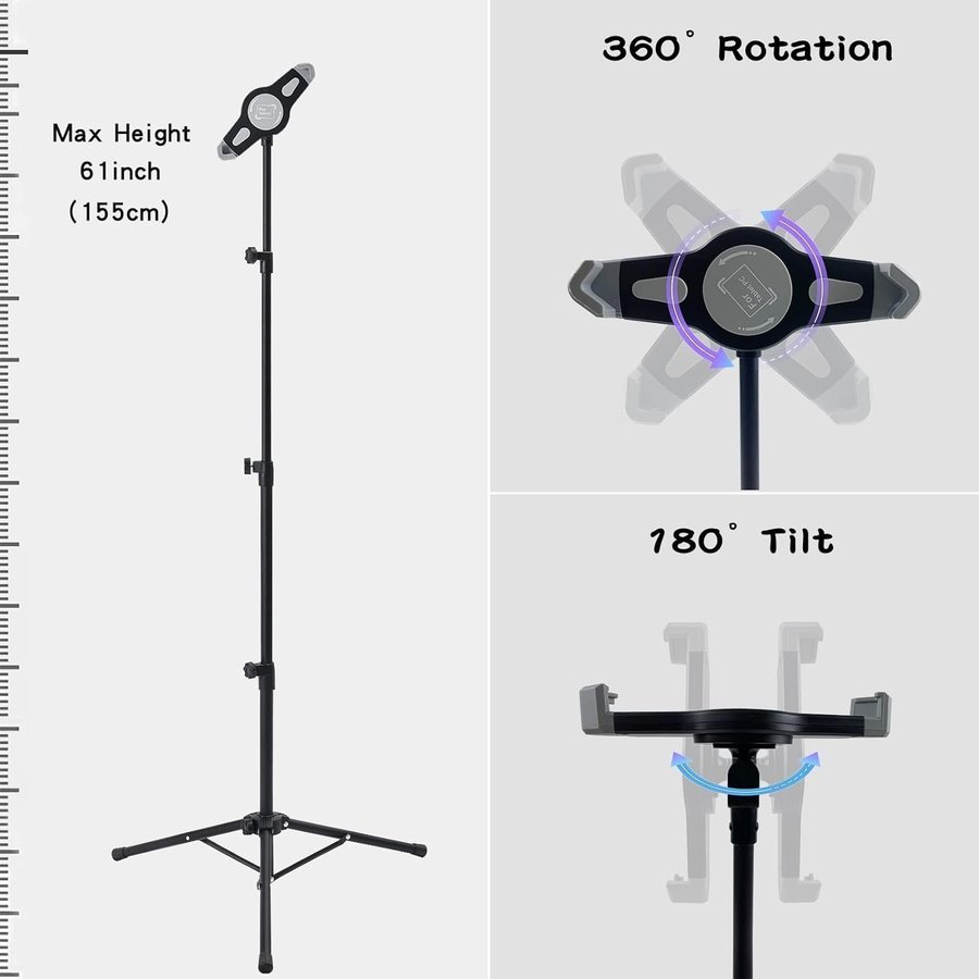 [Ny] Ställ stativ för ipad och android Surfplatta mikrofonstativ golvstativ