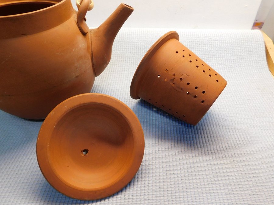Shui Ping Äkta Clay Teapot med Sil av Keramik Äldre Variant
