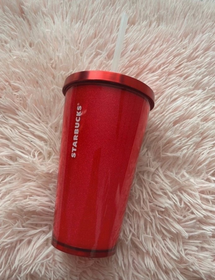 Starbucks red glitter reusable cup