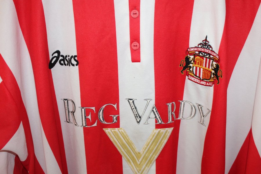 Sunderland Season 99-00 Asics rød hvid fodboldtrøje størrelse 3XL