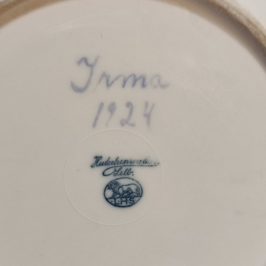 Hutschenreuther Selb LHS handmålat porslin fat Irma 1924 #2
