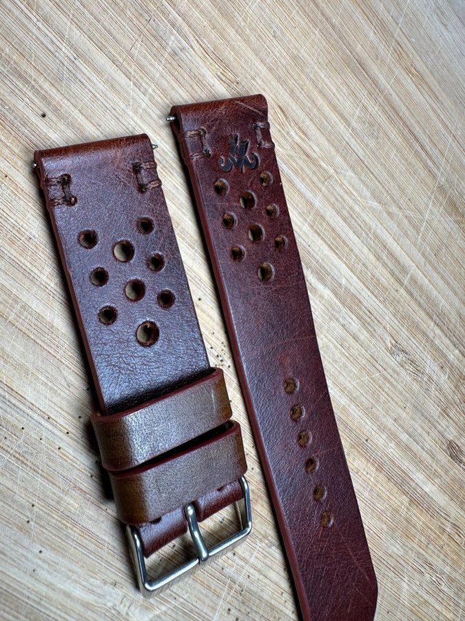 Handgjord Klockarmband i äkta läder
