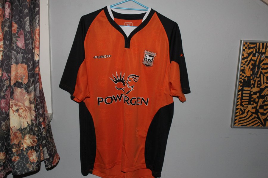 Ipswich Town Season 04-05 Punch orange fodboldtrøje størrelse L