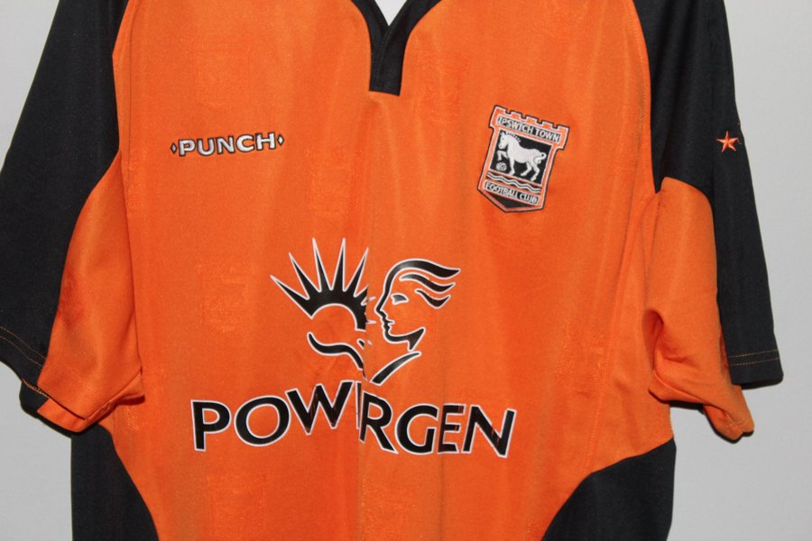 Ipswich Town Season 04-05 Punch orange fodboldtrøje størrelse L