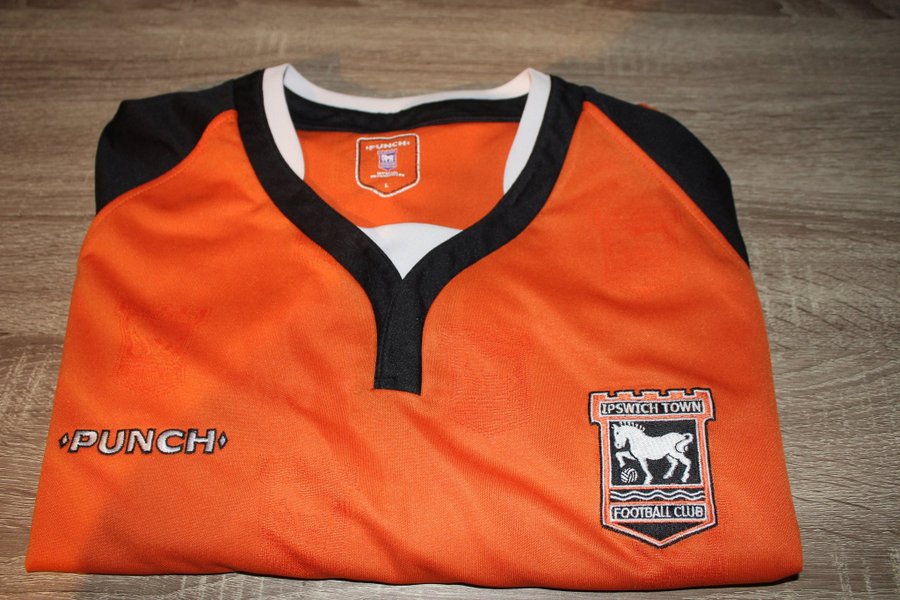 Ipswich Town Season 04-05 Punch orange fodboldtrøje størrelse L