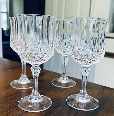 6st Longchamp Rödvin Kristallglas Cristal D’Arques Franska Glas Vinglas Kristall