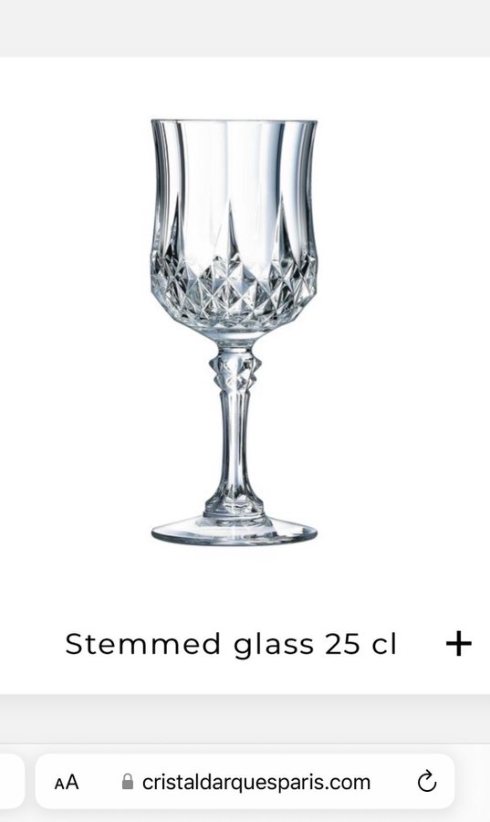 6st Longchamp Rödvin Kristallglas Cristal D’Arques Franska Glas Vinglas Kristall