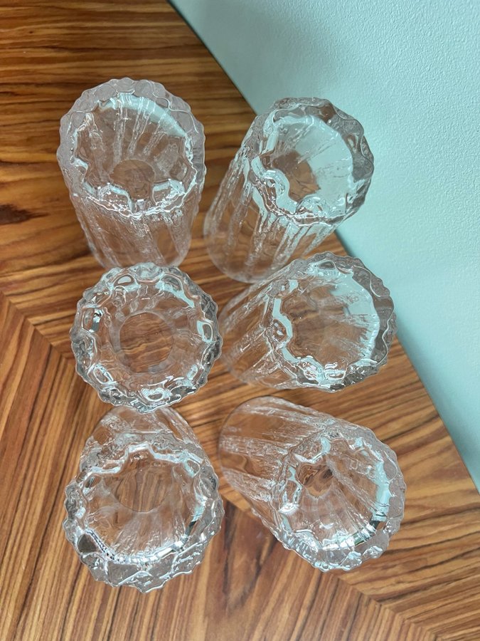 Iittala Kuura Grogglas ölglas highballglas 6 st glas Tapio Wirkkala