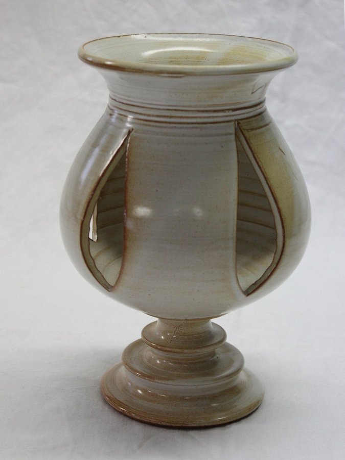 Stor Keramik Ljuslykta Ljusstake La Poteri Provence Frankrike