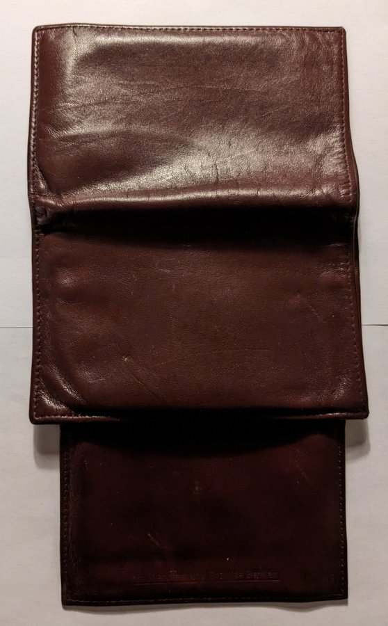 Plånbok i skinn brun begagnad