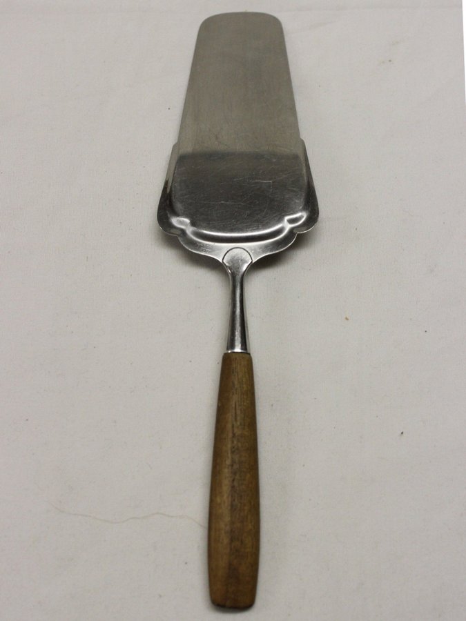 Vintage Tårtspade Helle / Lauffer i Rostfritt Stål m Handtag i Trä Norge