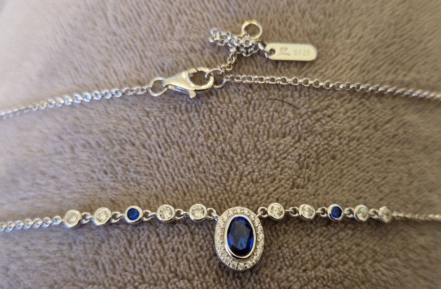 Safir silverhalsband (många stämplar)