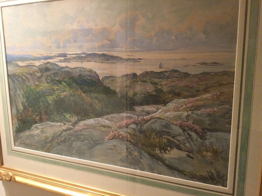 Anna Gardell-Ericson original stor akvarell från Marstrand Unik ! Fynd !