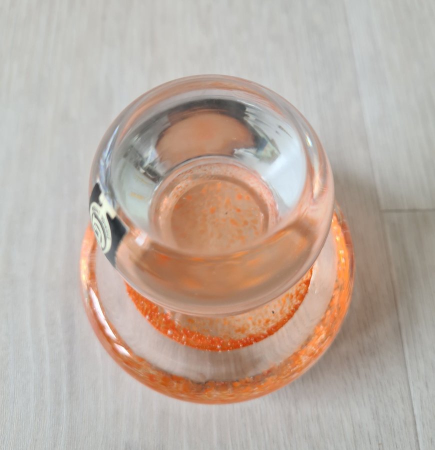 Eneryda glasbruk orange glassvamp svamp i glas retro vintage