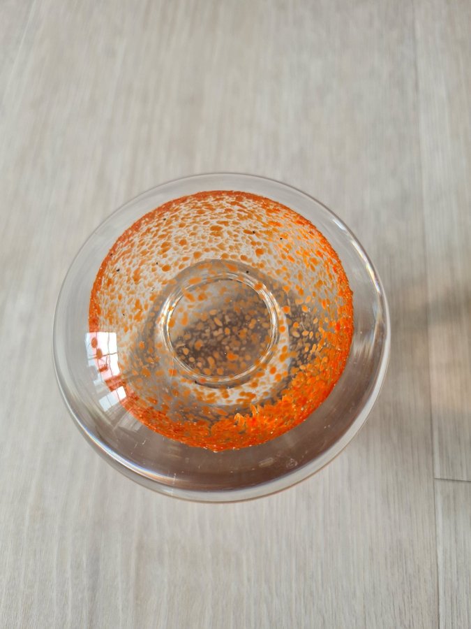 Eneryda glasbruk orange glassvamp svamp i glas retro vintage