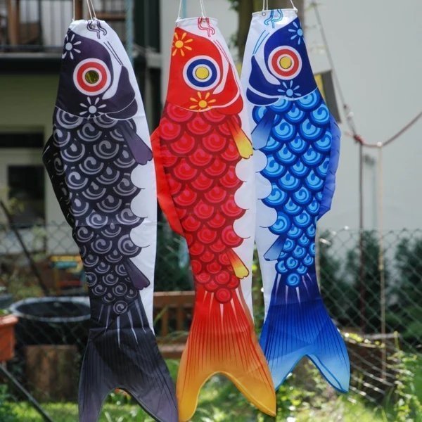 Koinobori Blå 94cm (?? / Traditionell japansk vindstrut/socka)