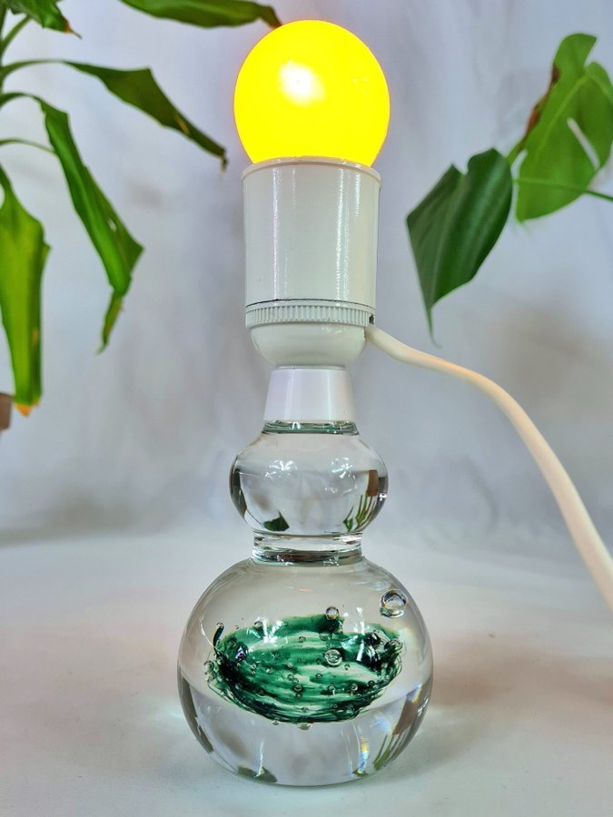 Konstglas Bordslampa NY EL 50-60 Talet Glasskulptur Vintage Lampa