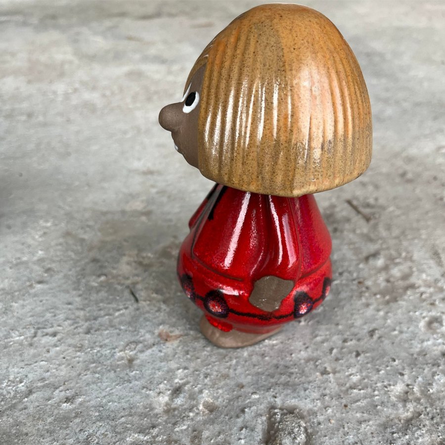 Troll page Deco keramik Kurt Nilsson Troll Figurin Prydnadsfigur retro röd