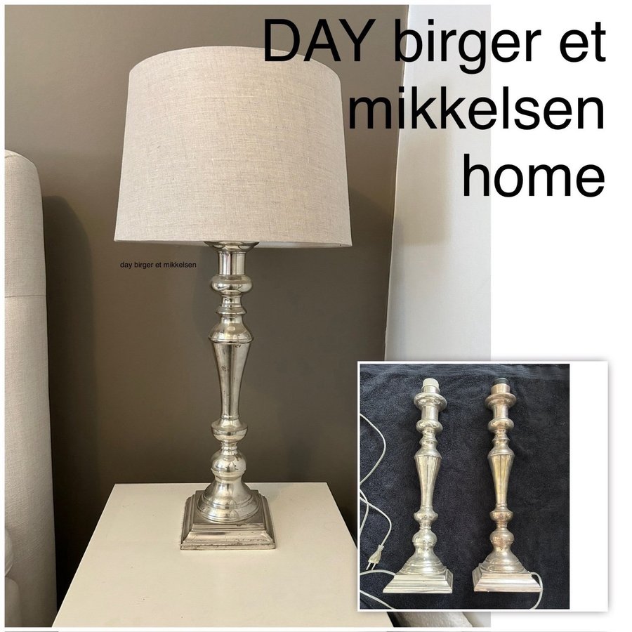 2 DAY birger et Mikkelsen home lampfötter silverplätering silverpläterade silver
