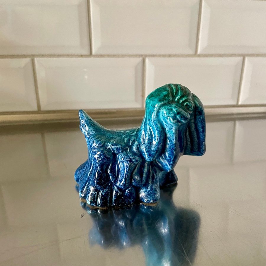 TILGMANS KERAMIK HUND STENGODS COCKERSPANIEL FIGURIN RETRO VINTAGE UNIK