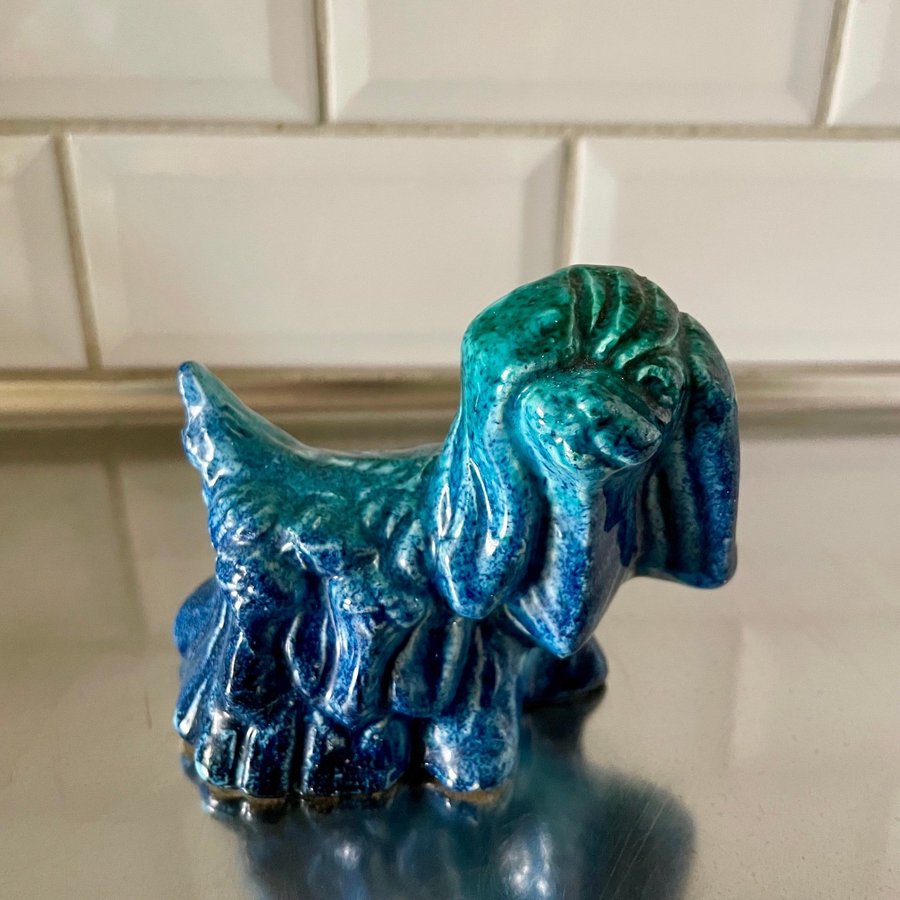 TILGMANS KERAMIK HUND STENGODS COCKERSPANIEL FIGURIN RETRO VINTAGE UNIK