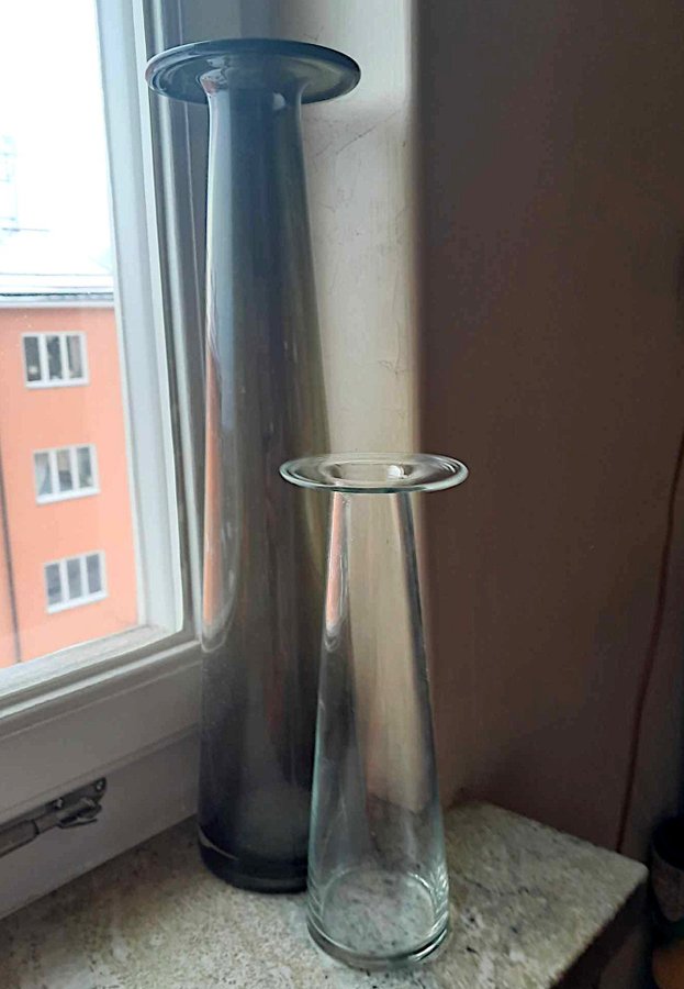 Vintage två Vaser i Glas IKEA