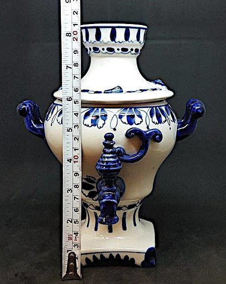 Vintage Burk Porslin "Samovar" Gzhel Porcelain Factory Sovjetunionen 1970-tal