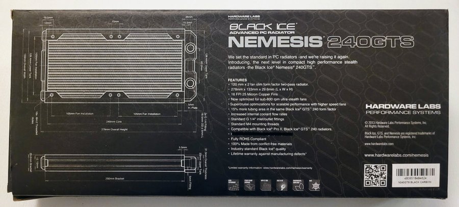 Oöppnad HWLabs Black Ice Nemesis GTS 240