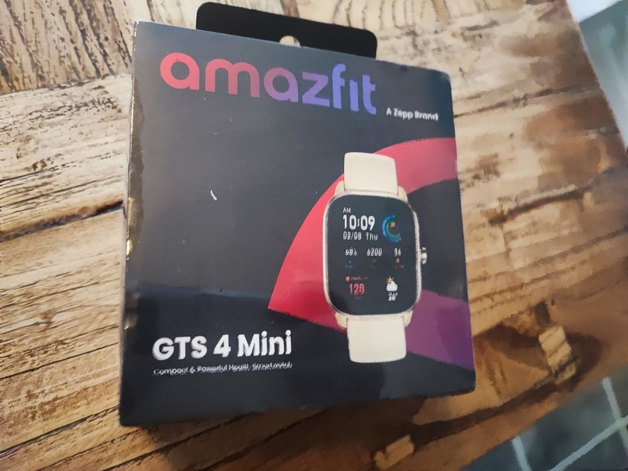 NY Amazfit GTS 4 mini Smartwatch i oöppnad förpackning